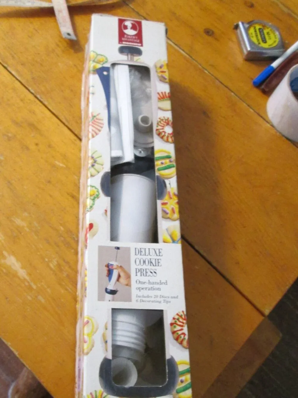 Roschco one hand 20 disc 6 tip cookie press new open box